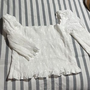 White lace crop top